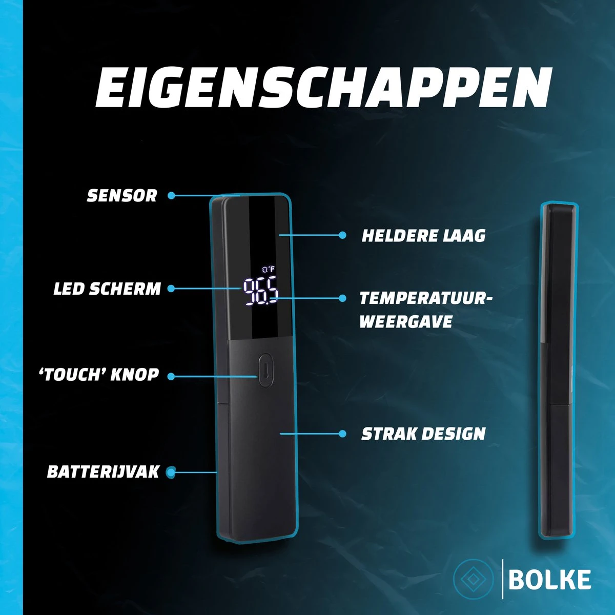 Bolke® - Thermometer - Infrarood Thermometer - Thermometer Lichaam - Thermometer Baby - Thermometer Voorhoofd - Voorhoofd Thermometer 5 Bolke® - Thermometer - Infrarood Thermometer - Thermometer Lichaam - Thermometer Baby - Thermometer Voorhoofd - Voorhoofd Thermometer - Afbeelding 3