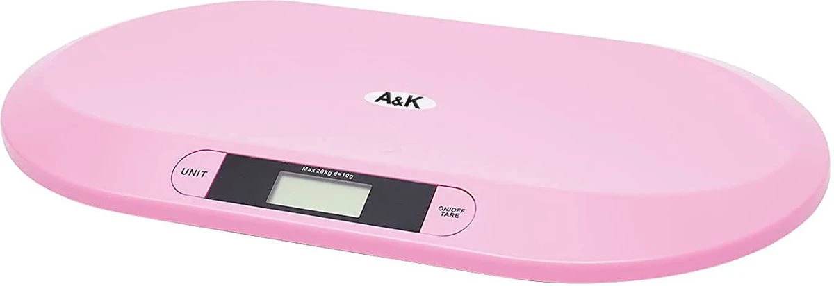A&K Baby Weegschaal - Digitaal - Multifunctioneel - Babyweegschaal - Inclusief Batterijen – Personenweegschaal - Dierenweegschaal - Roze 4 A&K Baby Weegschaal - Digitaal - Multifunctioneel - Babyweegschaal - Inclusief Batterijen – Personenweegschaal - Dierenweegschaal - Roze - Afbeelding 2