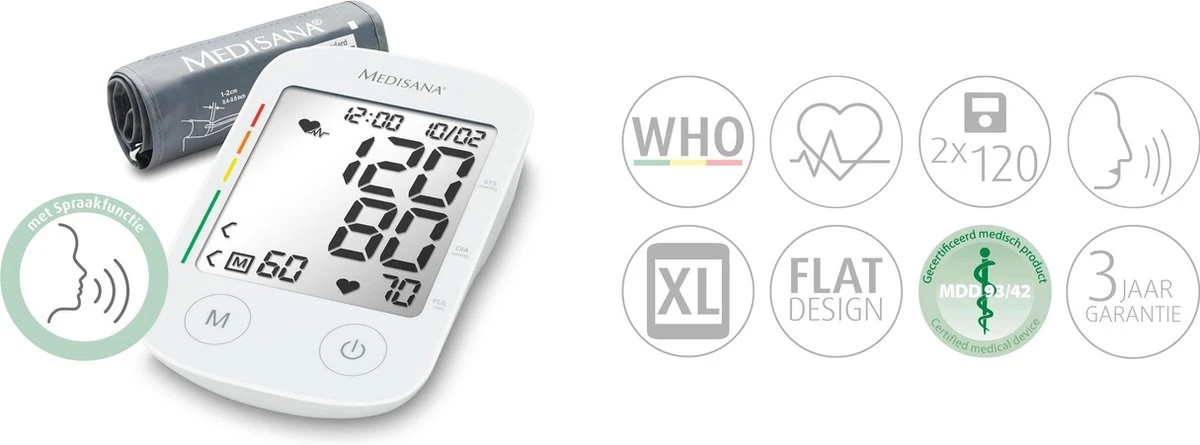 Medisana BU 535 Voice Sprekende Bovenarmbloeddrukmeter 9 Medisana BU 535 Voice Sprekende Bovenarmbloeddrukmeter - Afbeelding 7