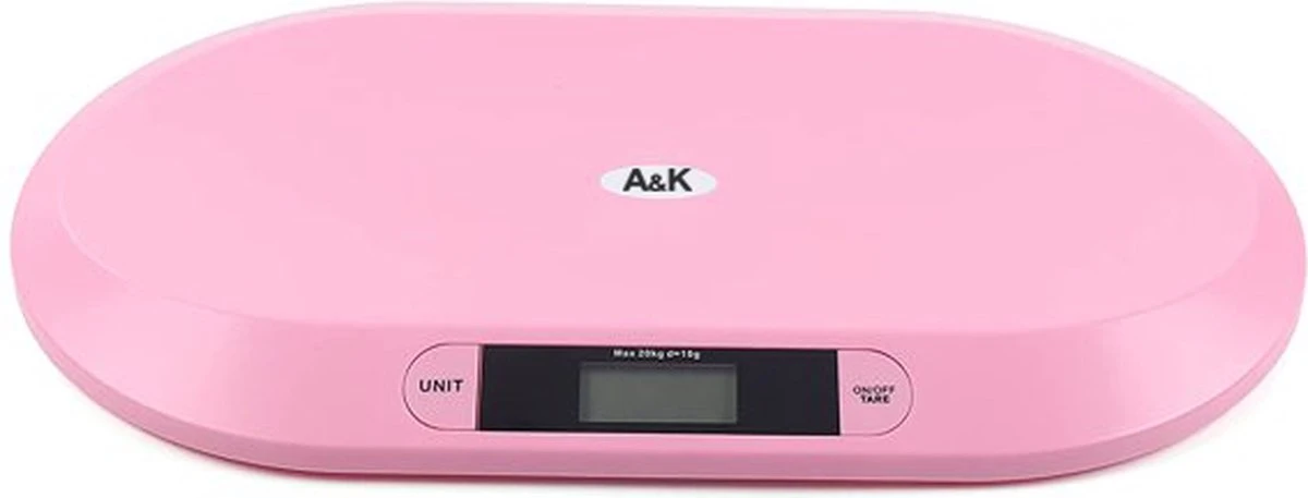 A&K Baby Weegschaal - Digitaal - Multifunctioneel - Babyweegschaal - Inclusief Batterijen – Personenweegschaal - Dierenweegschaal - Roze 5 A&K Baby Weegschaal - Digitaal - Multifunctioneel - Babyweegschaal - Inclusief Batterijen – Personenweegschaal - Dierenweegschaal - Roze - Afbeelding 3