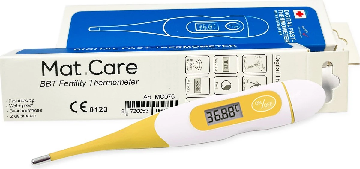 Mat Care BBT Ovulatiethermometer 2 Decimalen 3 Mat Care BBT Ovulatiethermometer 2 Decimalen