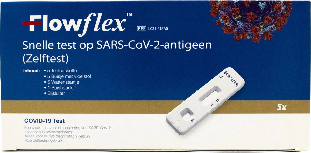 100 Stuks Flowflex Corona Zelftest (5 Pack) Sneltest Covid-19 16 100 Stuks Flowflex Corona Zelftest (5 Pack) Sneltest Covid-19 - Afbeelding 14