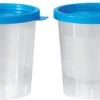 Merkloos Urine Potjes Blauwe Deksel – 10 Stuks Eenvoudiger - Cup – Beker - 125 ML – Afsluitbaar Urine Containers – Bakje Voor Urine – Herbruikbare Containers