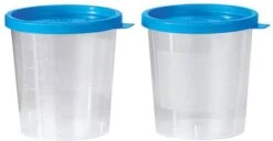 Merkloos Urine Potjes Blauwe Deksel – 10 Stuks Eenvoudiger - Cup – Beker - 125 ML – Afsluitbaar Urine Containers – Bakje Voor Urine – Herbruikbare Containers