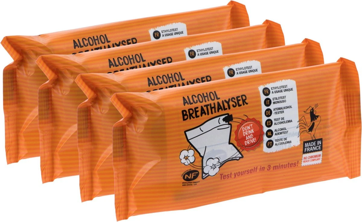 Alcoholtester Eenmalig | 4 Stuks | NF Keurmerk | Chroomvrij | Geschikt Voor Frankrijk | 100% Betrouwbaar 5 Alcoholtester Eenmalig | 4 Stuks | NF Keurmerk | Chroomvrij | Geschikt Voor Frankrijk | 100% Betrouwbaar - Afbeelding 3