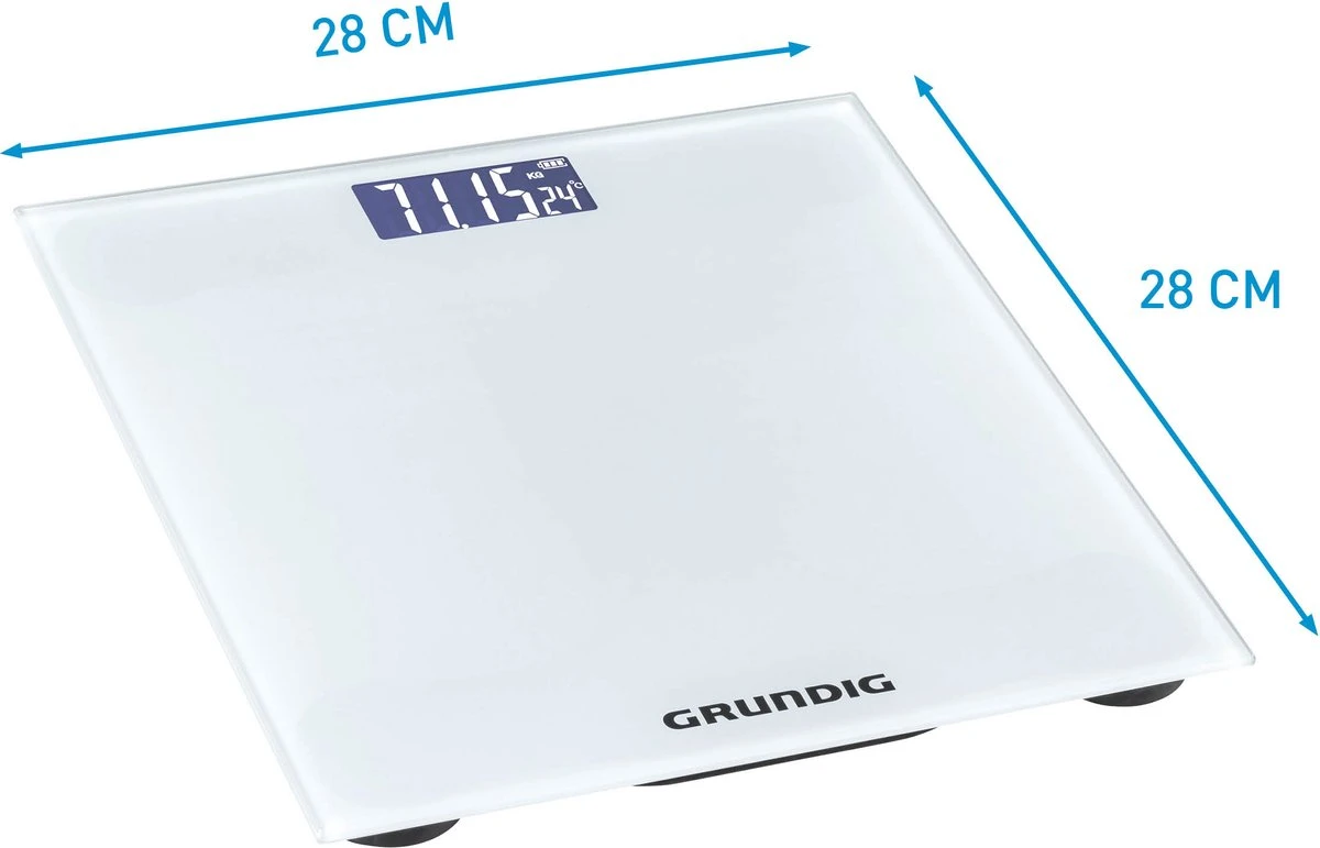 Grundig Weegschaal - Digitale Personenweegschaal - 50 Gram Nauwkeurig - 2 Tot 180 Kilo - Wit 10 Grundig Weegschaal - Digitale Personenweegschaal - 50 Gram Nauwkeurig - 2 Tot 180 Kilo - Wit - Afbeelding 8