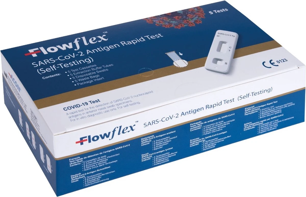 100 Stuks Flowflex Corona Zelftest (5 Pack) Sneltest Covid-19 9 100 Stuks Flowflex Corona Zelftest (5 Pack) Sneltest Covid-19 - Afbeelding 7