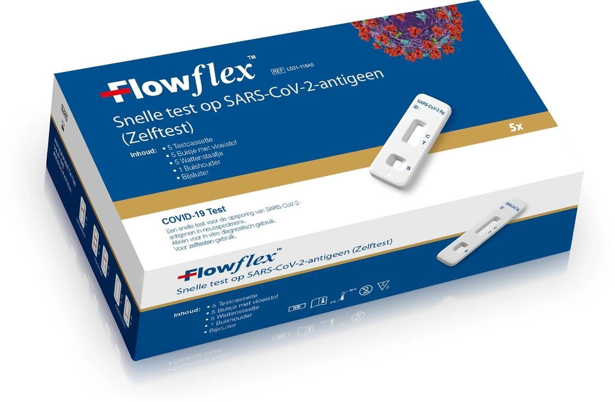 100 Stuks Flowflex Corona Zelftest (5 Pack) Sneltest Covid-19 11 100 Stuks Flowflex Corona Zelftest (5 Pack) Sneltest Covid-19 - Afbeelding 9