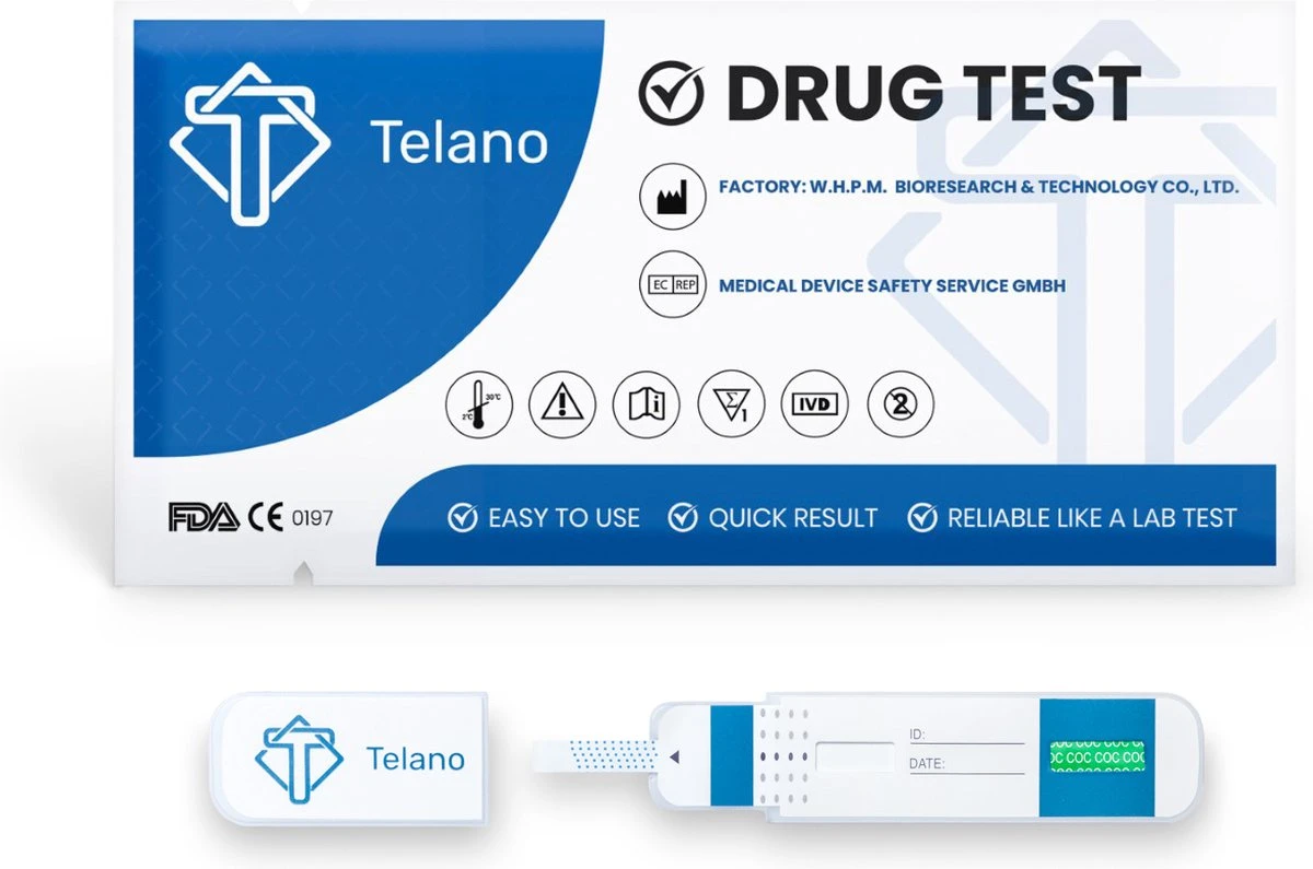 Telano Drugstest Cocaïne Dipcard - Drugtesten Urine COC - 10 Stuks 7 Telano Drugstest Cocaïne Dipcard - Drugtesten Urine COC - 10 Stuks - Afbeelding 5