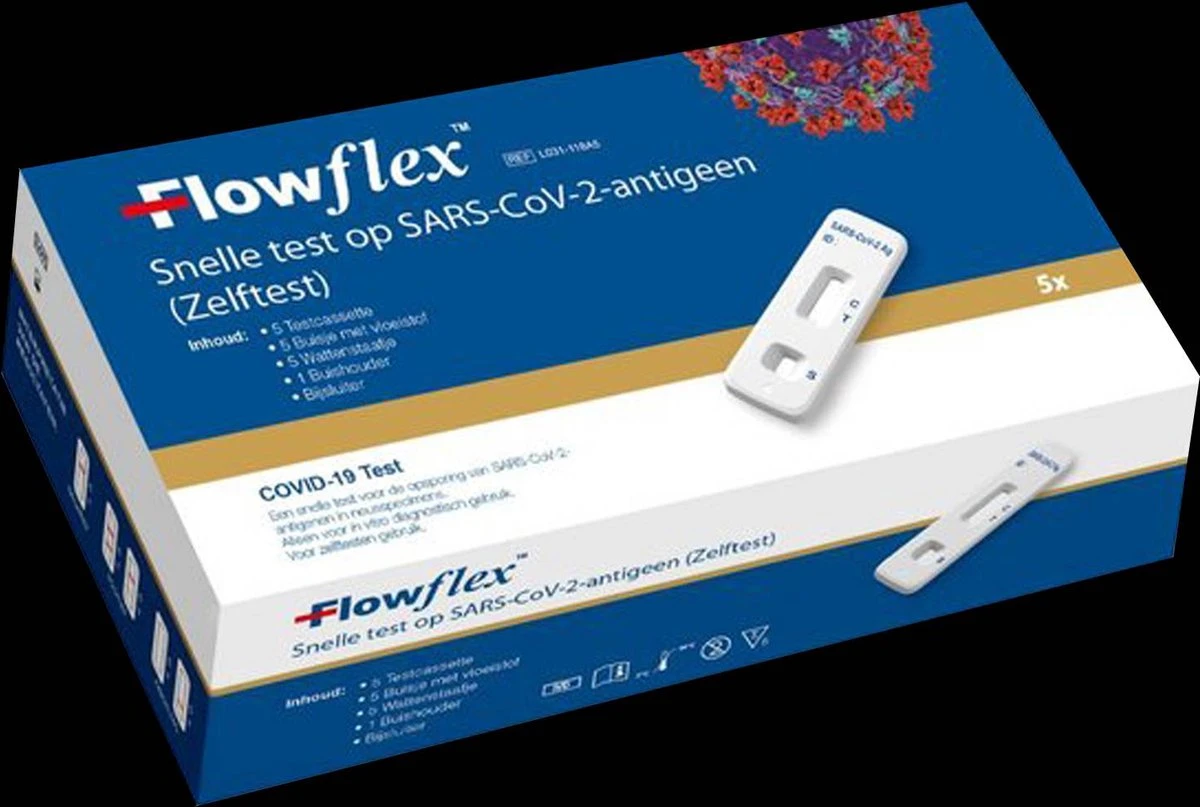 5 Stuks FLOWFLEX ZELFTEST SINGLE PACKED Corona ( Covid 19 ) Corona Zelftest / Sneltest 5 STUKS - Sars-CoV-2 Antigen Rapid Test 5 Stuks 3 5 Stuks FLOWFLEX ZELFTEST SINGLE PACKED Corona ( Covid 19 ) Corona Zelftest / Sneltest 5 STUKS - Sars-CoV-2 Antigen Rapid Test 5 Stuks