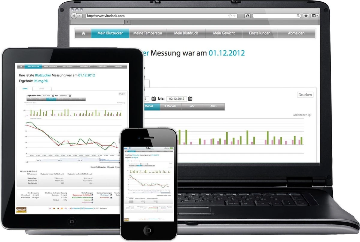 Medisana Bloedglucosemeter Meditouch2 Mg/dL (versie Voor België) 6 Medisana Bloedglucosemeter Meditouch2 Mg/dL (versie Voor België) - Afbeelding 4