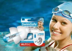 Alpine SwimSafe - Zwem Oordoppen - Voorkomt Oorpijn - Met Filters - Wit - SNR 10 DB - 1 Paar -MEDISANA Shop 1200x847 1