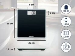 Leifheit Soehnle Personenweegschaal Digitaal Style Sense Compact 100 – Zwart – Tot 180 Kg - Incl. Batterijen -MEDISANA Shop 1200x899 12