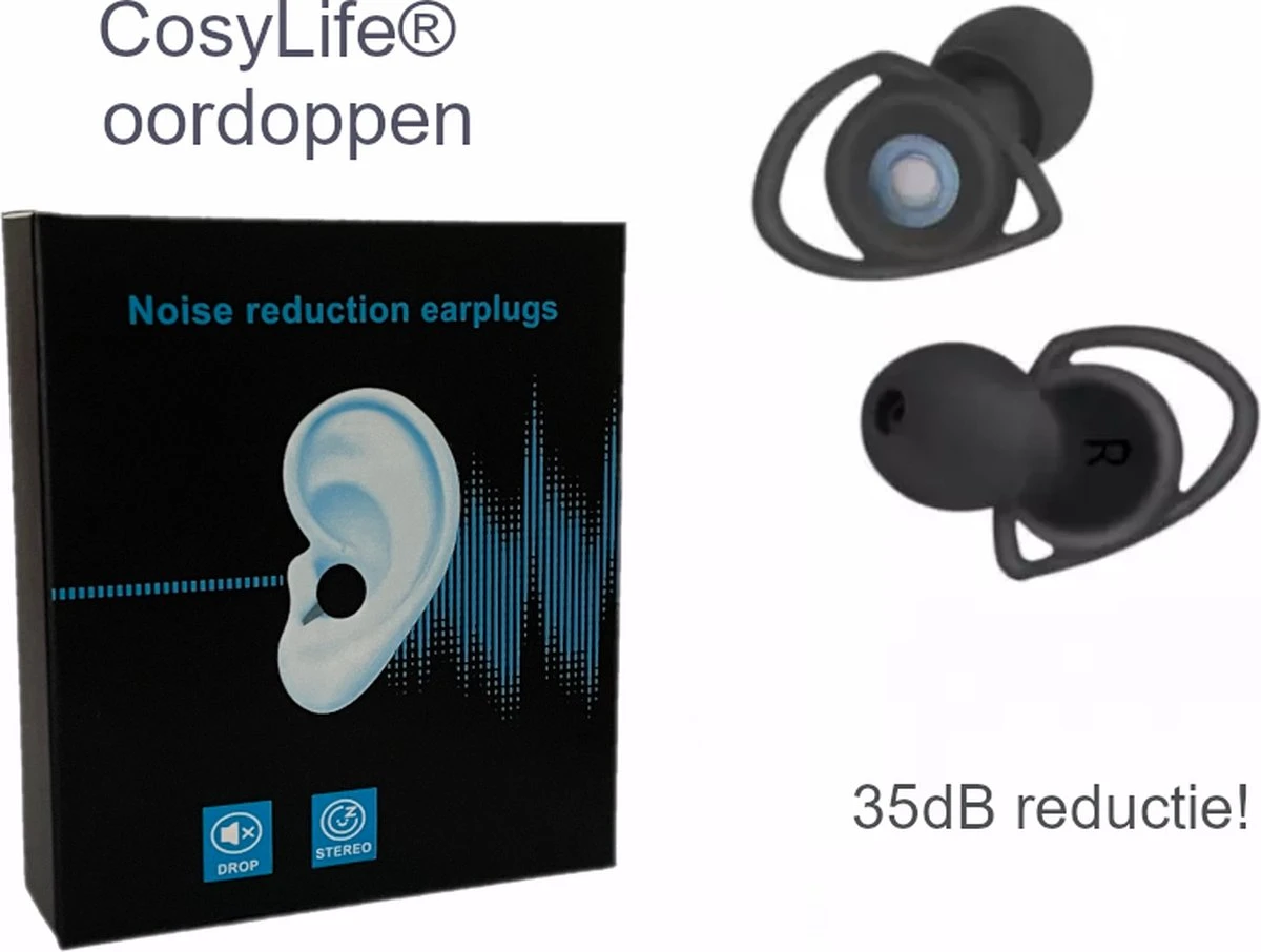 CosyLife® Oordopjes Slapen - Hoge Demping Oordoppen 35dB - Incl. 3 Maten - Sleep Plugs - Siliconen Oordoppen Slapen En Zijslapers - Geluidsoverlast & Snurken 3 CosyLife® Oordopjes Slapen - Hoge Demping Oordoppen 35dB - Incl. 3 Maten - Sleep Plugs - Siliconen Oordoppen Slapen En Zijslapers - Geluidsoverlast & Snurken