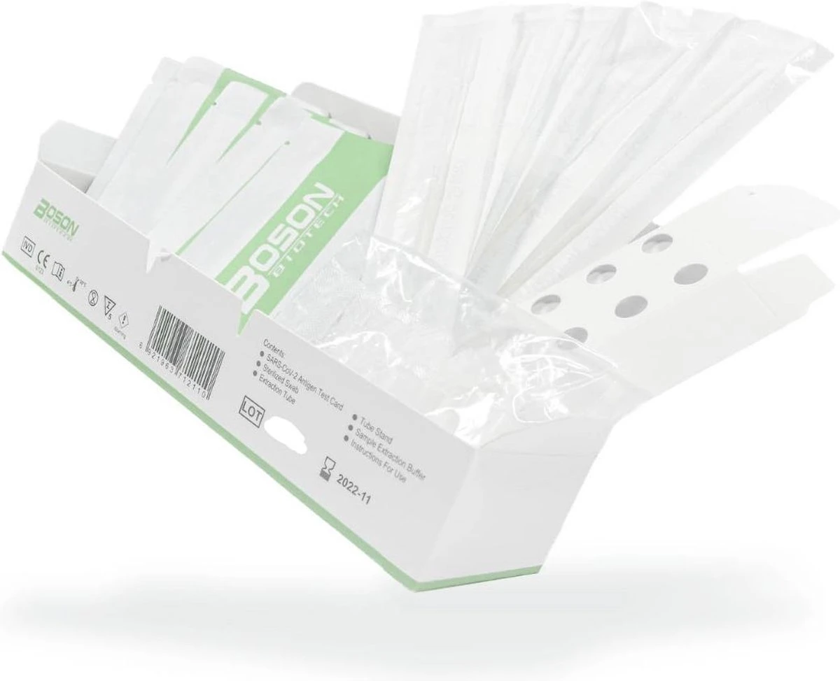 5 Stuks BOSON ZELFTEST SINGLE PACKED Corona (Covid 19) Corona Zelftest - Rapid SARS-CoV-2 Antigen Test Card (neustest) 5 Stuks 6 5 Stuks BOSON ZELFTEST SINGLE PACKED Corona (Covid 19) Corona Zelftest - Rapid SARS-CoV-2 Antigen Test Card (neustest) 5 Stuks - Afbeelding 4