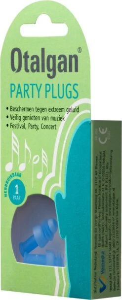 Otalgan Party Plugs Oordoppen - Oordopjes Tegen Harde Muziek - 1 Paar -MEDISANA Shop 487x1200