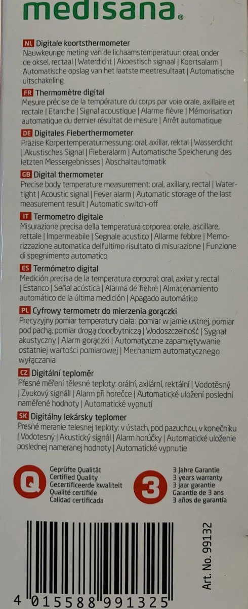 Medisana - Thermometer - Wit 3 Medisana - Thermometer - Wit - Afbeelding 2