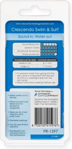 Zwemmen Oordopjes Crescendo Zwem & Surf 5 -MEDISANA Shop 582x1200