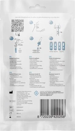Core Hygienics® | 5 X Corona Zelftesten / Covid19 | Antigen Sneltest Voor Thuis - Los Verpakt - Nederlandstalig -MEDISANA Shop 689x1200 2