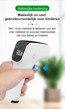 Salvaro® Professionele Infrarood Thermometer - Contactloze Koortsthermometer - Vernieuwde Verbeterde Sensor -Voorhoofd En Lichaam Thermometer - Kinderen En Volwassenen - Met Nederlandse Handleiding En Icl. Batterijen -MEDISANA Shop 713x1200