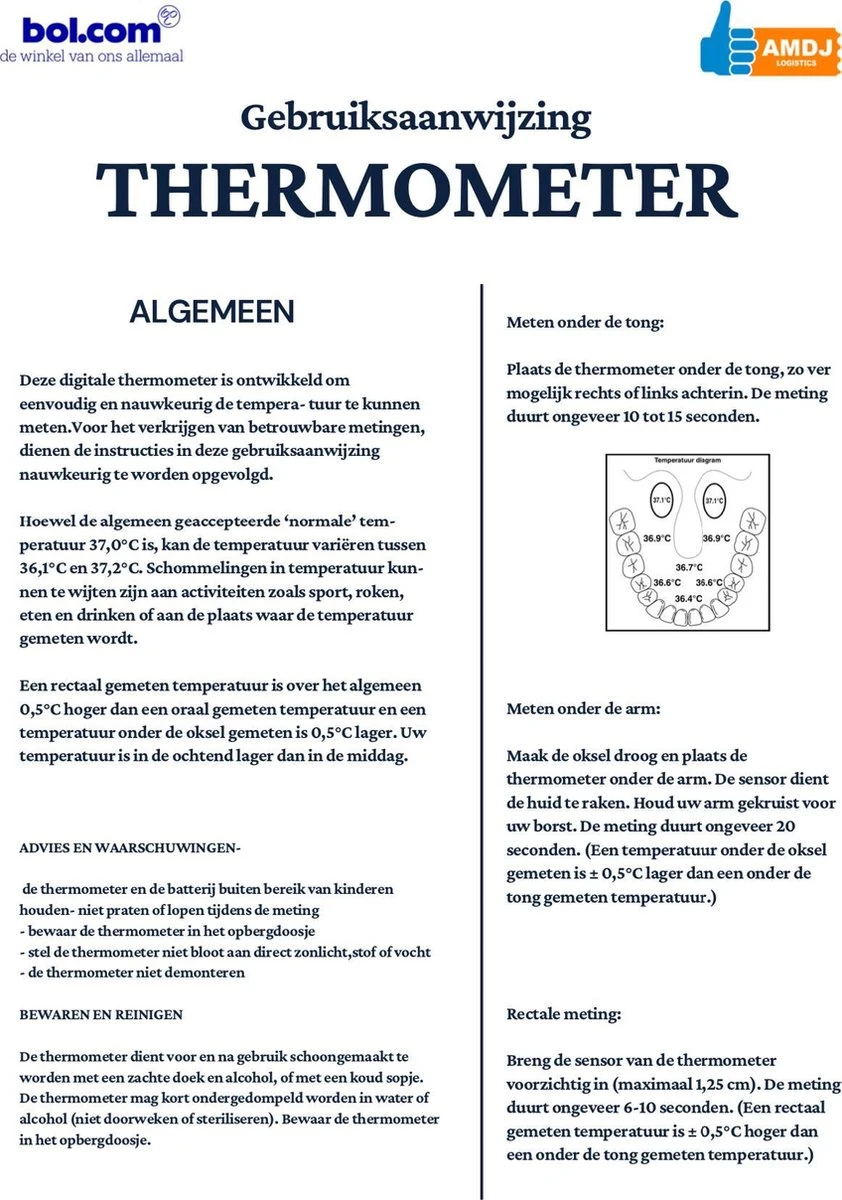 Digitale Thermometer - Voor Baby's, Kinderen En Volwassenen - Temperatuur Meten Via Oksel, Mond Of Rectaal - Lichaamstemperatuur - Koorts Meting - Meet Instrument 3 Digitale Thermometer - Voor Baby's, Kinderen En Volwassenen - Temperatuur Meten Via Oksel, Mond Of Rectaal - Lichaamstemperatuur - Koorts Meting - Meet Instrument - Afbeelding 2