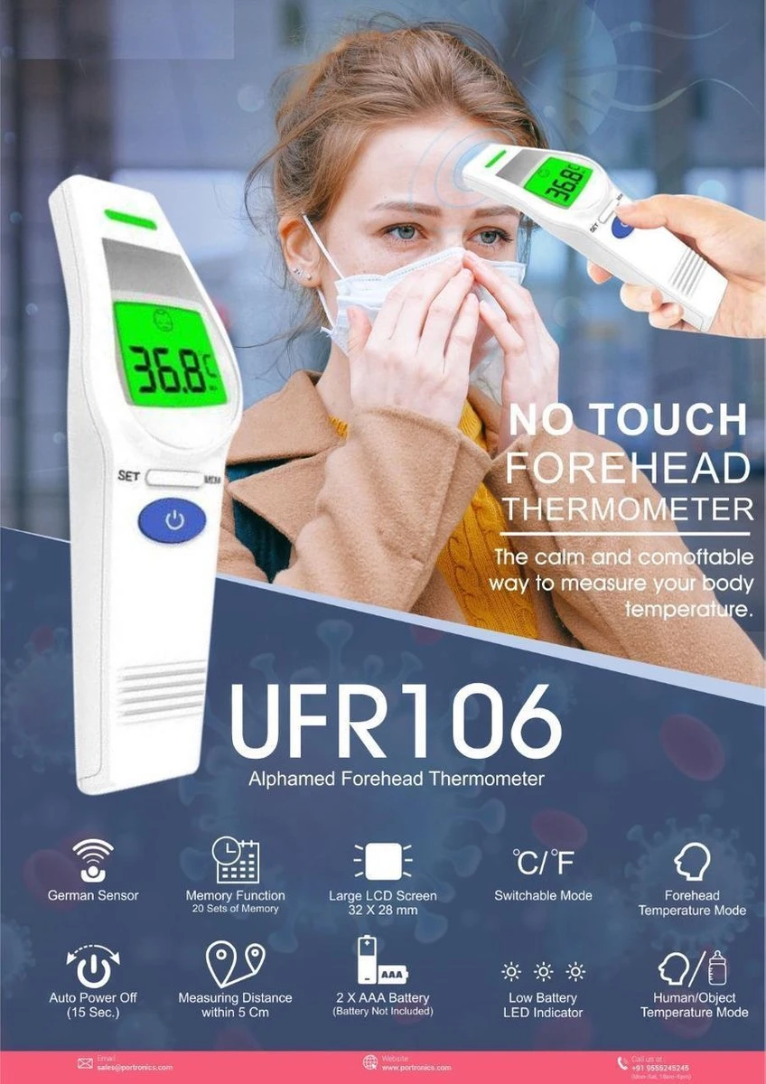 ALPHAMED Infrarood Thermometer Voorhoofd 6 ALPHAMED Infrarood Thermometer Voorhoofd - Afbeelding 4