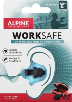 Alpine WorkSafe - Klus Oordoppen - Voorkomt Gehoorschade - Uit Te Nemen Met Handschoenen Aan - Zwart - SNR 23 DB - 1 Paar -MEDISANA Shop 849x1200 1