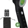 Braun Digitale Thermometer + Handige Opbergetui - Voorhoofdthermometer - Age Precision Technologie - Contactloze Meting - Geschikt Voor Baby's, Kinderen & Volwassenen - Koortsindicator Met Leeftijdsinstelling - Met Stiltemodus - BNT400 - Zwart