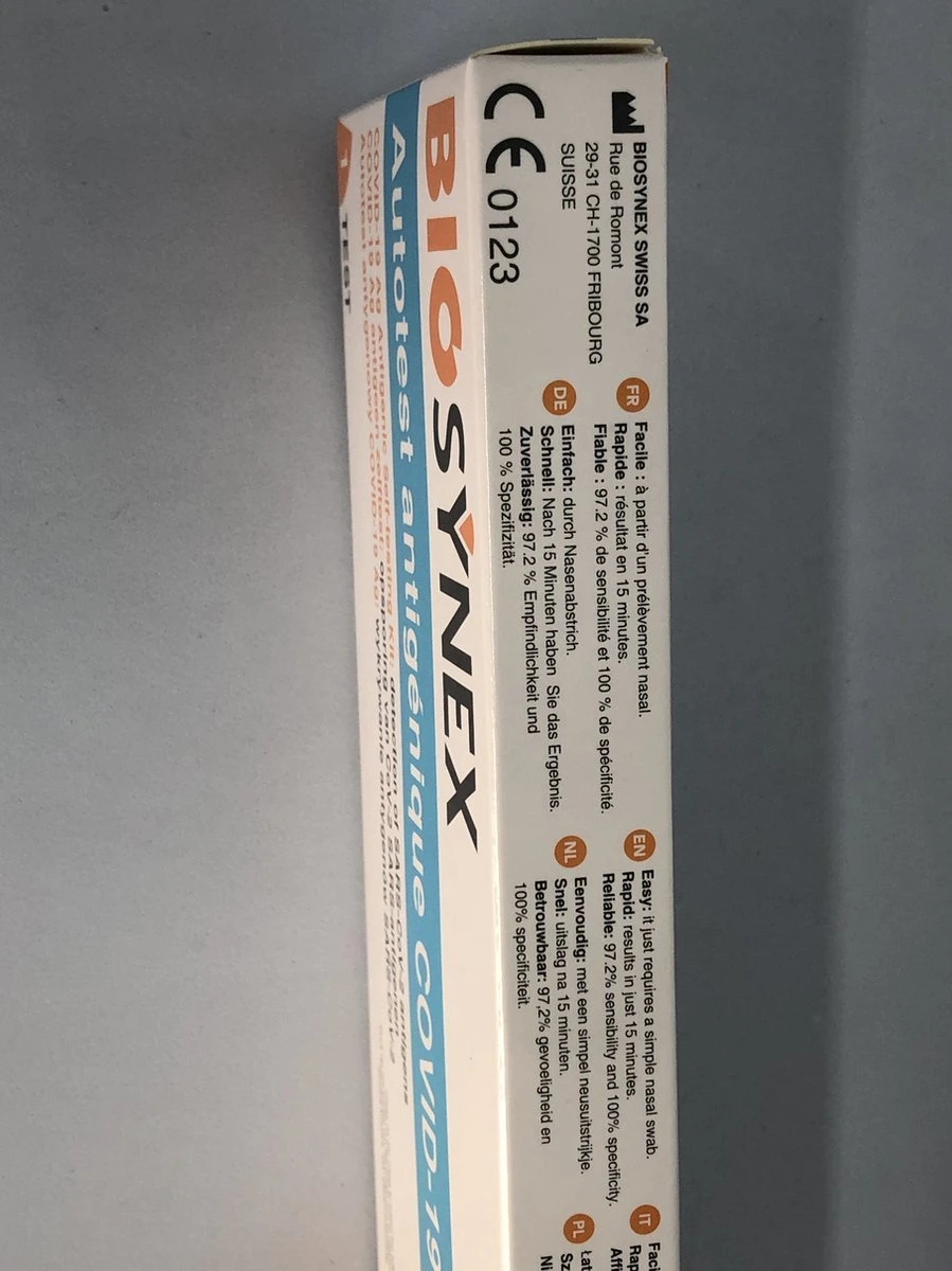 25 Stuks BioSynex Corona Zelftest-Covid-19 Ag BSS Zelftest-zelftesten- 4 25 Stuks BioSynex Corona Zelftest-Covid-19 Ag BSS Zelftest-zelftesten- - Afbeelding 2