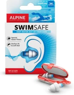 Alpine SwimSafe - Zwem Oordoppen - Voorkomt Oorpijn - Met Filters - Wit - SNR 10 DB - 1 Paar