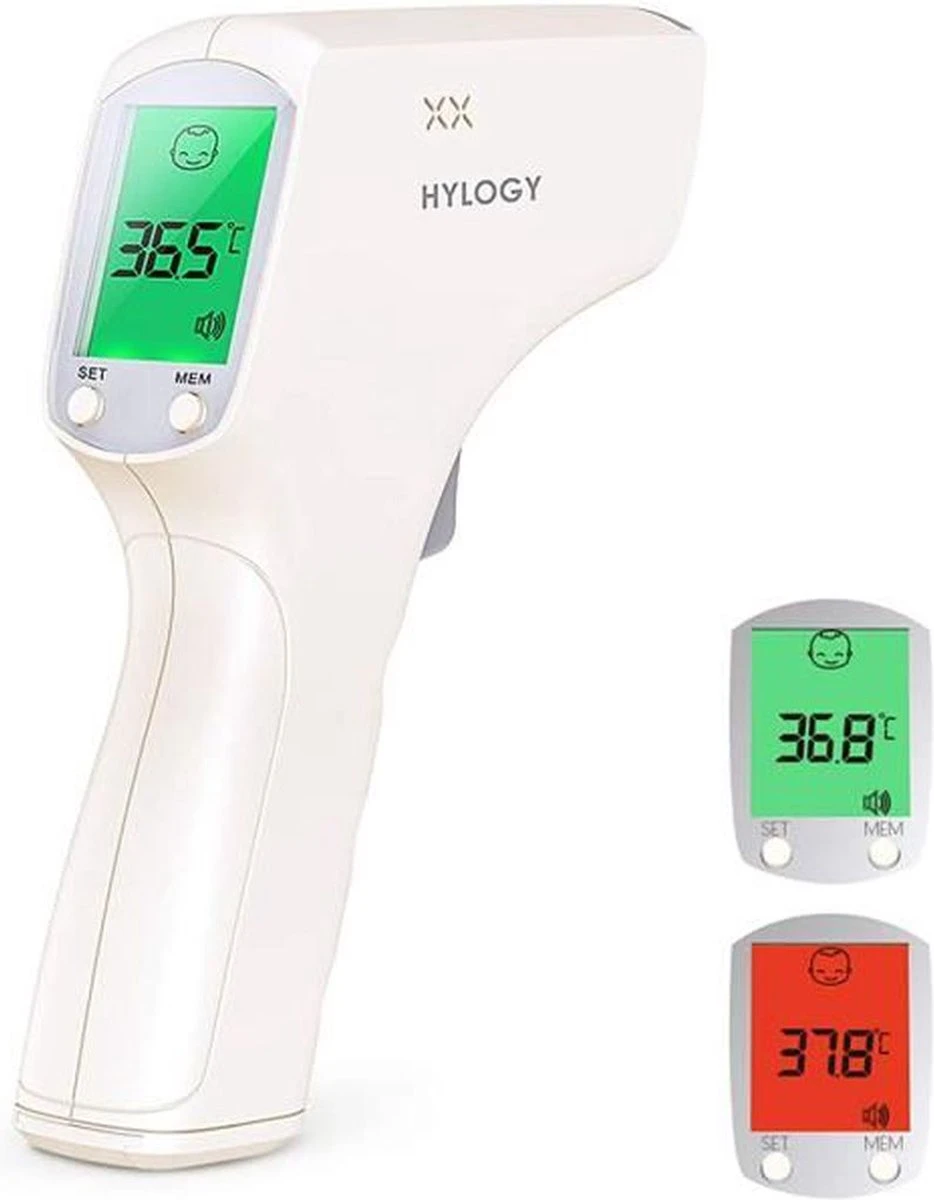 HYLOGY Thermometer Voor Volwassenen Digitaal - Infrarood Koortsthermometer Contactloze - Thermometer Lichaam Kinderen - Voorhoofd Thermometer Baby Met Lcd Display 3 HYLOGY Thermometer Voor Volwassenen Digitaal - Infrarood Koortsthermometer Contactloze - Thermometer Lichaam Kinderen - Voorhoofd Thermometer Baby Met Lcd Display