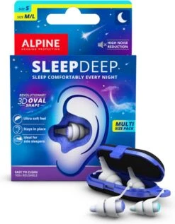 Alpine SleepDeep Multisize- Oordoppen Voor Slapen- Comfortabel En Hoge Demping - Medium & Small 27dB - 2 Paar