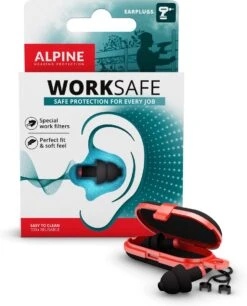 Alpine WorkSafe - Klus Oordoppen - Voorkomt Gehoorschade - Uit Te Nemen Met Handschoenen Aan - Zwart - SNR 23 DB - 1 Paar -MEDISANA Shop 969x1200 1