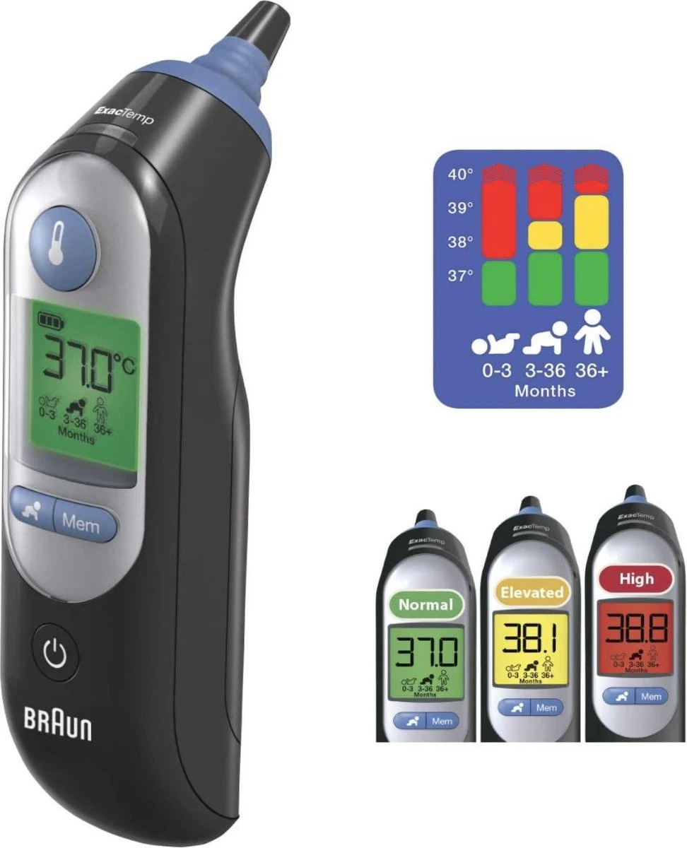 Braun IRT 6520B ThermoScan 7 MNLA - Lichaamsthermometer - Zwart 6 Braun IRT 6520B ThermoScan 7 MNLA - Lichaamsthermometer - Zwart - Afbeelding 4