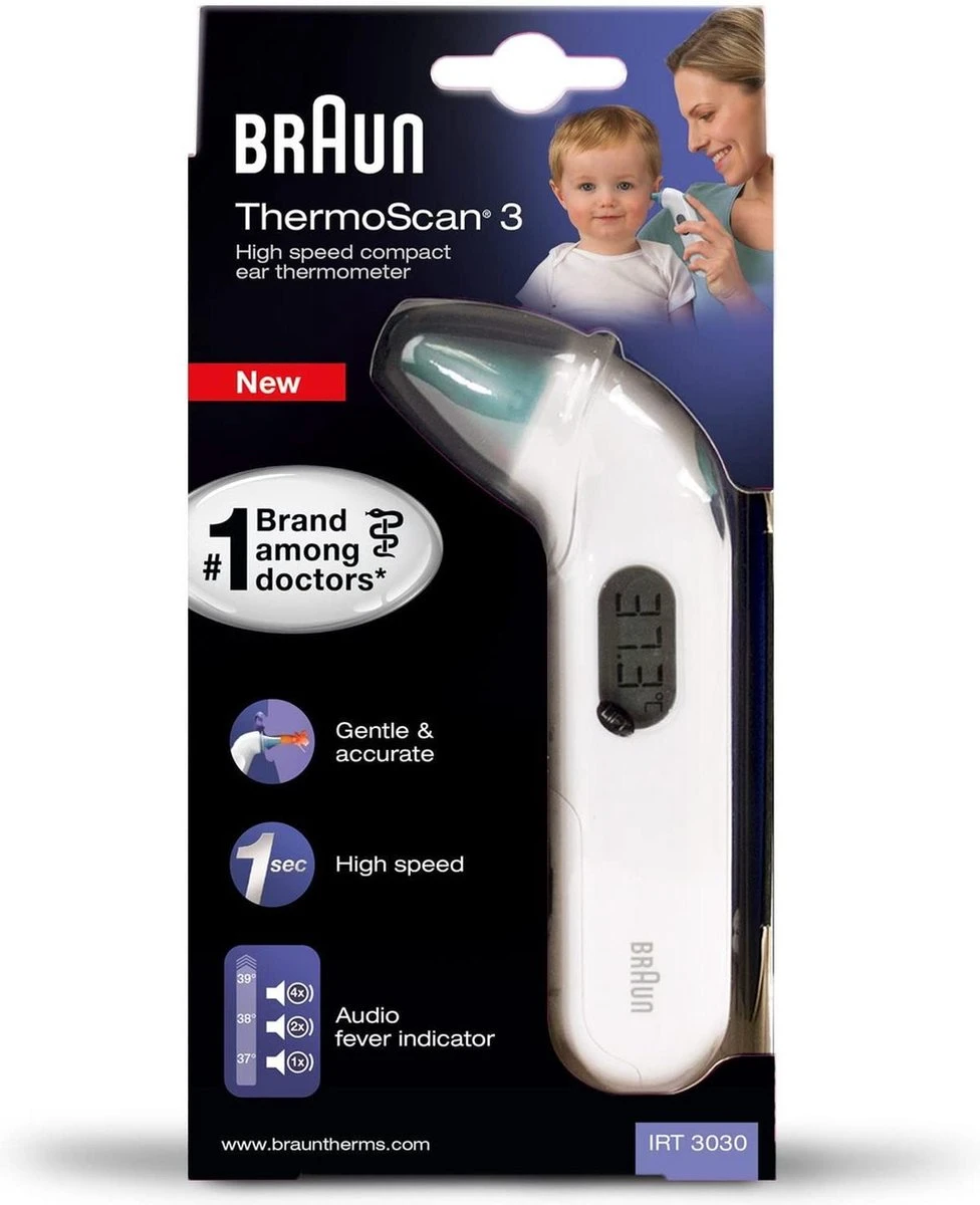 Braun Thermoscan 3 IRT 3030 Koortsthermometer Oor 3 Braun Thermoscan 3 IRT 3030 Koortsthermometer Oor