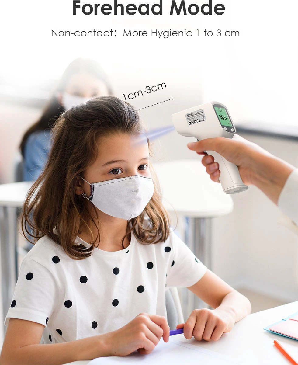 HYLOGY Thermometer Voor Volwassenen Digitaal - Infrarood Koortsthermometer Contactloze - Thermometer Lichaam Kinderen - Voorhoofd Thermometer Baby Met Lcd Display 9 HYLOGY Thermometer Voor Volwassenen Digitaal - Infrarood Koortsthermometer Contactloze - Thermometer Lichaam Kinderen - Voorhoofd Thermometer Baby Met Lcd Display - Afbeelding 7