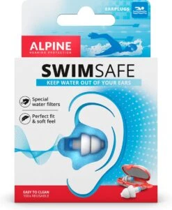 Alpine SwimSafe - Zwem Oordoppen - Voorkomt Oorpijn - Met Filters - Wit - SNR 10 DB - 1 Paar -MEDISANA Shop 985x1200 3