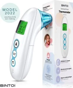 Bintoi® X100 - Digitale Oorthermometer - Infrarood Thermometer Voorhoofd - Temperatuurmeter - Koortsthermometer Voor Volwassenen En Baby's - Digitale Thermometer Lichaam - Instant Meting In 1 Seconde - Incl. Batterijen
