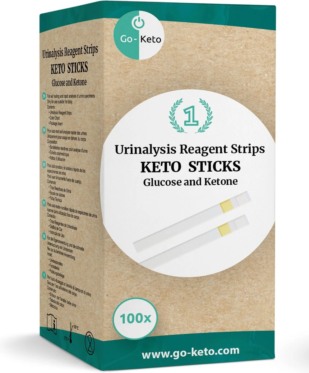 Go-Keto Keto Sticks - Glucose - Ketone Urine Test Strips (GLU/KET) 3 Go-Keto Keto Sticks - Glucose - Ketone Urine Test Strips (GLU/KET)